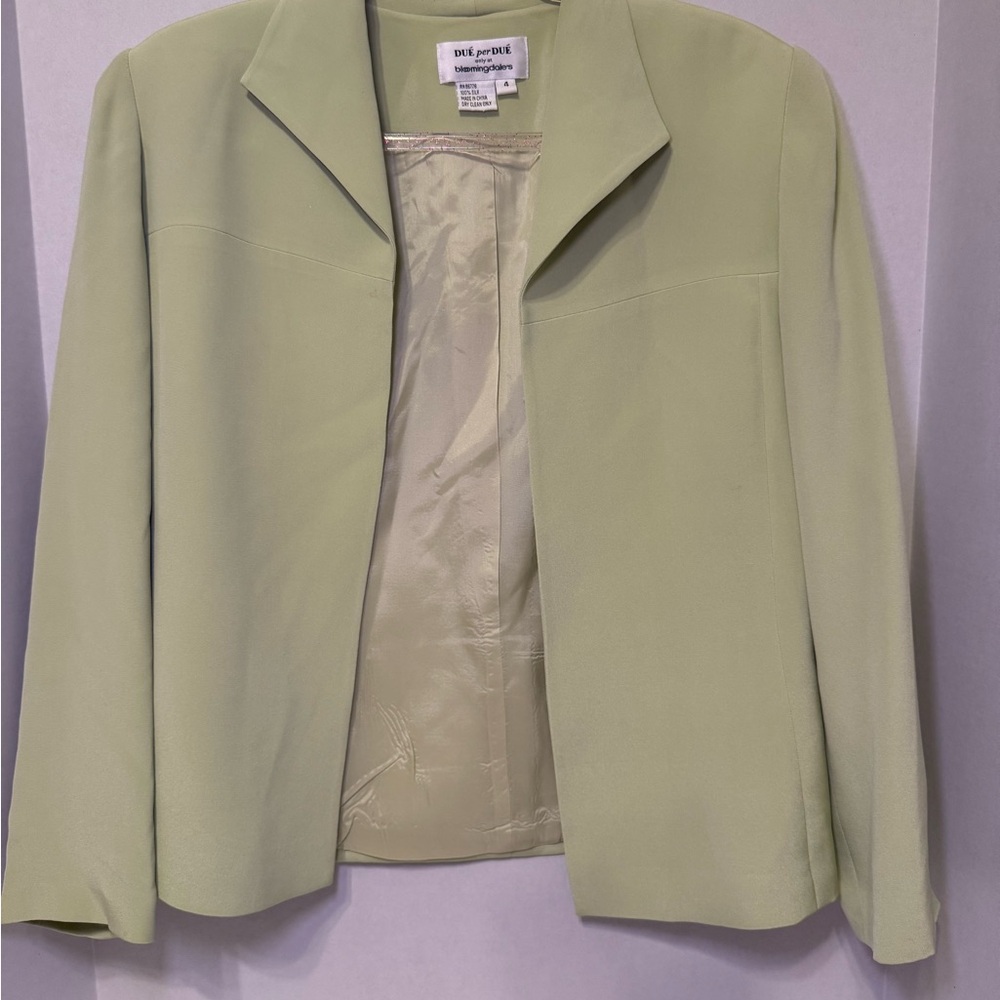 Dué per Dué Women's Light Green Blazer 100% SILK | size 4